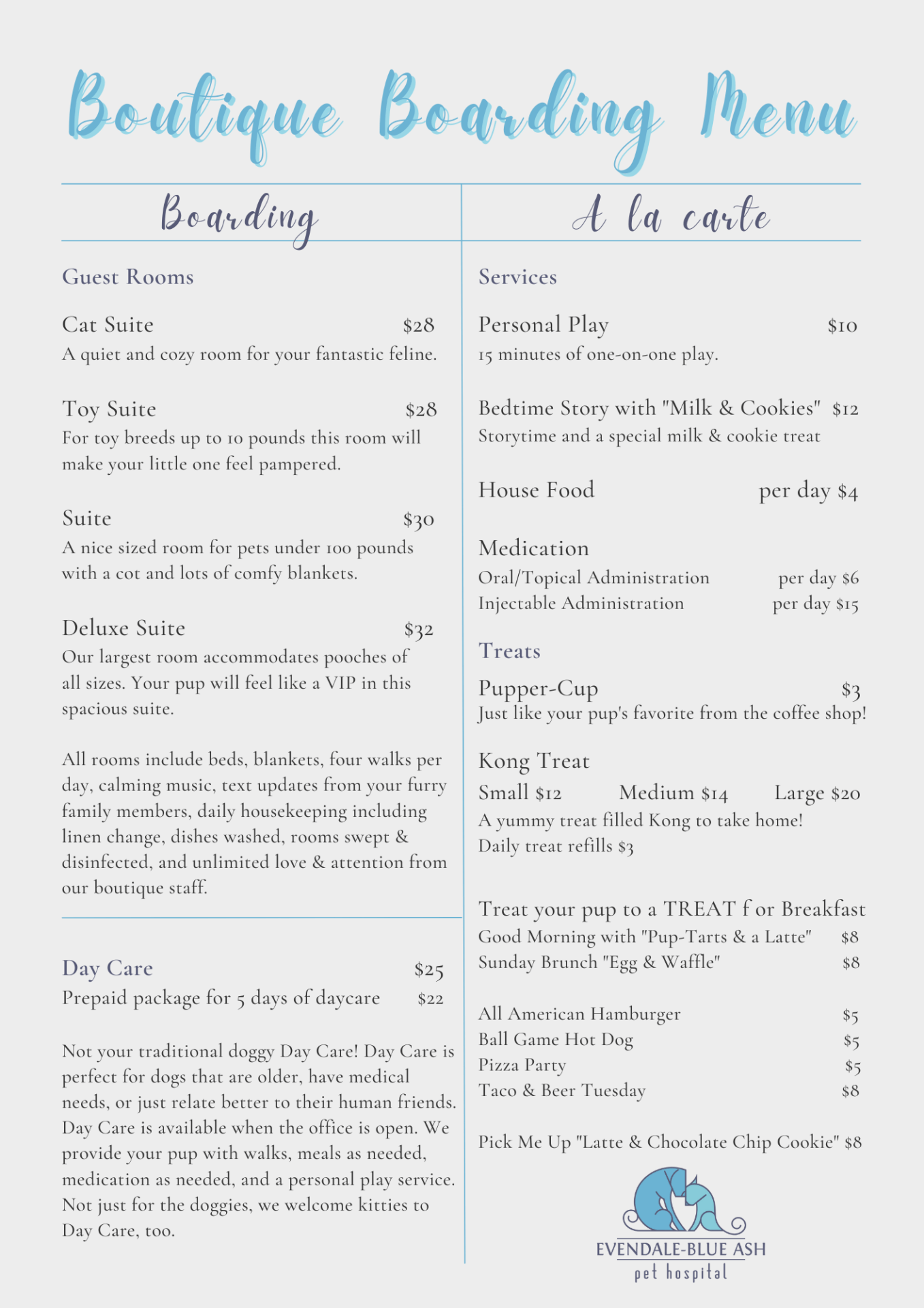 Boarding Menu