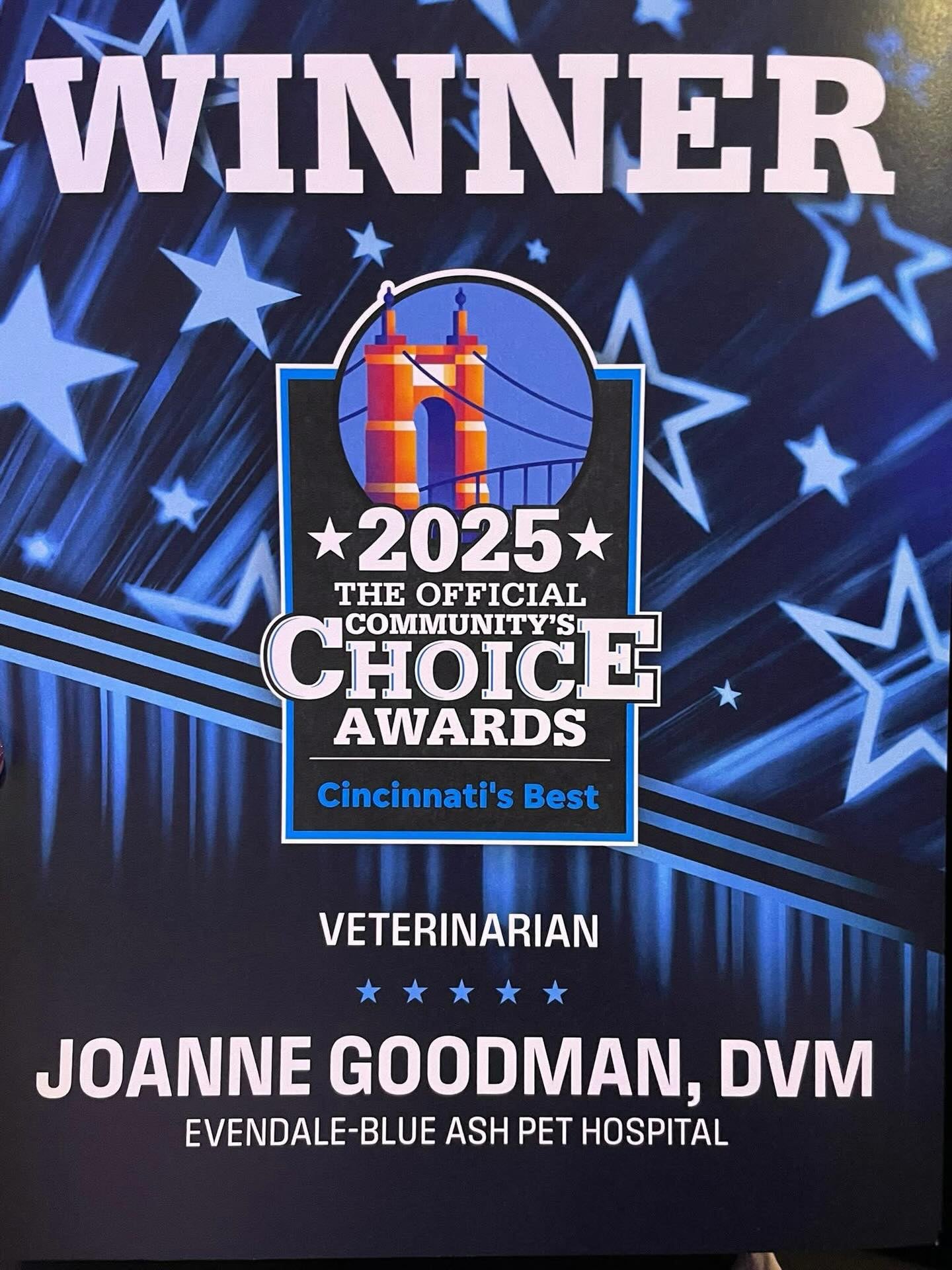 Cincinnati's Best Veterinarian - Community Choice Award